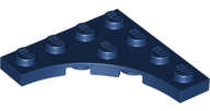 Lego (N) ~ Plate Modified 4 x 4 with 3 x 3 Curved Cutout ~ [Dark Blue]