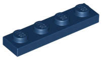 Lego (N) ~ Plate 1 x 4 ~ [Dark Blue]