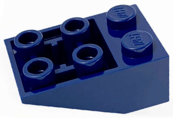 Lego (N) ~ Slope Inverted 33 3 x 2 with Flat Bottom Pin and Connections between Studs ~ [Dark Blue]