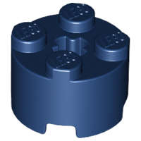 Lego (N) ~ Brick Round 2 x 2 with Axle Hole ~ [Dark Blue]