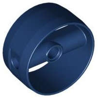 Lego (N) ~ Cylinder 4 x 4 x 1 2/3 with Pin Holes and Center Bar ~ [Dark Blue]