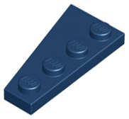 Lego (N) ~ Wedge Plate 4 x 2 Right ~ [Dark Blue]