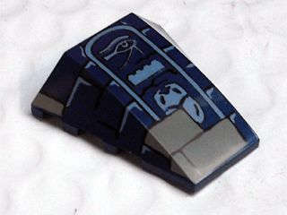 Lego (U) ~ Wedge 4 x 4 Triple Curved No Studs with Dark Tan Bricks and Light Bluish G ~ [Dark Blue]