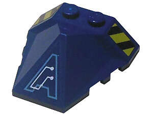 Lego (U) ~ Wedge 4 x 4 x 1 1/3 Pyramid Center with Stripes and Exo-Force Circuitry Le ~ [Dark Blue]