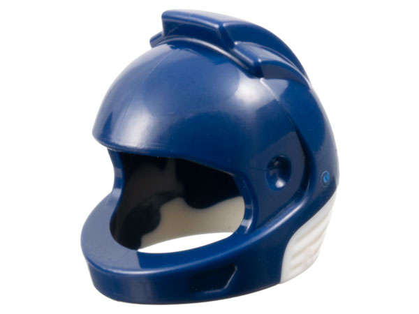 Lego (N) ~ Minifigure Headgear Helmet Space City Astronaut with Molded White Neck Base ~ [Dark Blue]