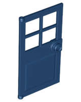 Lego (N) ~ Door 1 x 4 x 6 with 4 Panes and Stud Handle ~ [Dark Blue]