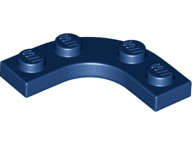 Lego (N) ~ Plate Round Corner 3 x 3 with 2 x 2 Curved Cutout ~ [Dark Blue]
