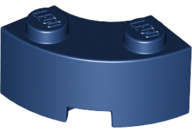 Lego (U) ~ Brick Round Corner 2 x 2 Macaroni with Stud Notch and Reinforced Underside ~ [Dark Blue]