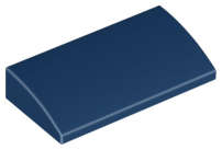 Lego (N) ~ Slope Curved 2 x 4 x 2/3 with Bottom Tubes ~ [Dark Blue]