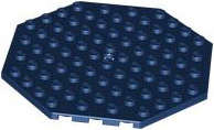 Lego (N) ~ Plate Modified 10 x 10 Octagonal with Hole ~ [Dark Blue]