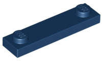 Lego (U) ~ Plate Modified 1 x 4 with 2 Studs without Groove ~ [Dark Blue]