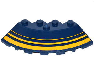 Lego (U) ~ Brick Round Corner 6 x 6 with Slope 33 Edge Facet Cutout with Bright Light ~ [Dark Blue]