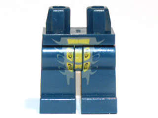Lego (U) ~ Hips and Legs with Yellow and Dark Bluish Gray Scales Pattern (Slithraa) ~ [Dark Blue]