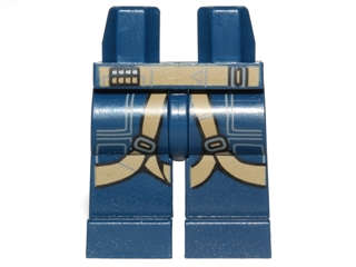 Lego (N) ~ Hips and Legs with SW U-Wing Pilot Dark Tan Belts Pattern ~ [Dark Blue]