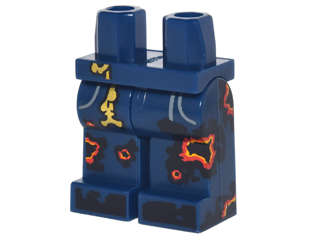 Lego (N) ~ Hips and Legs with Pockets Gold Tassel and Black Red and Yellow Splotches P ~ [Dark Blue]