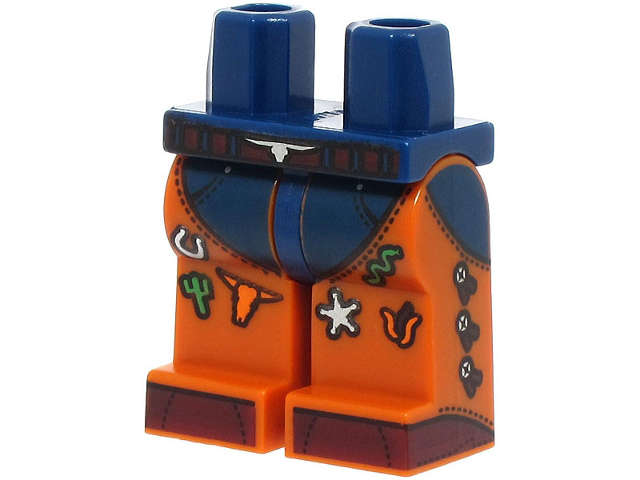Lego (N) ~ Hips and Dark Orange Legs with Dark Blue Leotard Dark Red Belt and Shoes Si ~ [Dark Blue]