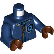 Lego (N) ~ Torso Quidditch Robe over Sweater Blue Collar and Ravenclaw Crest and Dark  ~ [Dark Blue]