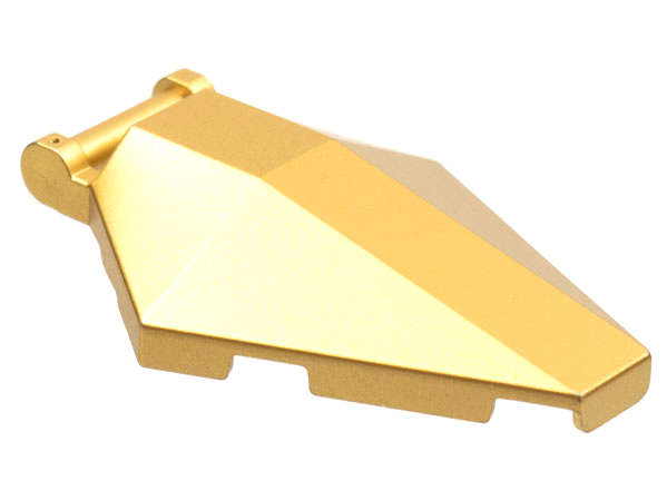 Lego (N) ~ Windscreen 6 x 4 x 1 Hexagonal with Bar Handle ~ [Metallic Gold]