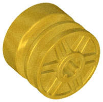 Lego (N) ~ Wheel 18mm D. x 14mm with Axle Hole Fake Bolts and Shallow Spokes ~ [Metallic Gold]