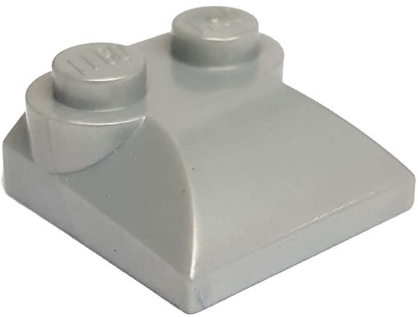 Lego (U) ~ Slope Curved 2 x 2 x 2/3 with 2 Studs and Curved Sides ~ [Pearl Light Gray]