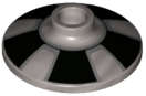 Lego (N) ~ Dish 2 x 2 Inverted (Radar) with Black Trapezoids Hubcap Pattern ~ [Metallic Silver]