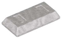 Lego (U) ~ Minifigure Utensil Ingot 1 x 2 ~ [Metallic Silver]
