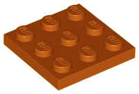 Lego (N) ~ Plate 3 x 3 ~ [Dark Orange]