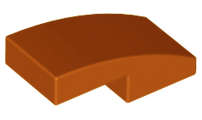 Lego (N) ~ Slope Curved 2 x 1 x 2/3 ~ [Dark Orange]