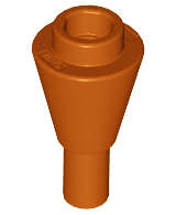Lego (N) ~ Cone 1 x 1 Inverted with Bar ~ [Dark Orange]