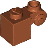 Lego (N) ~ Brick Modified 1 x 1 with Scroll with Hollow Stud ~ [Dark Orange]