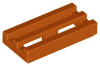 Lego (N) ~ Tile Modified 1 x 2 Grille with Bottom Groove ~ [Dark Orange]