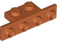 Lego (U) ~ Bracket 1 x 2 - 1 x 4 ~ [Dark Orange]