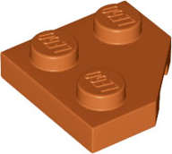 Lego (N) ~ Wedge Plate 2 x 2 Cut Corner ~ [Dark Orange]