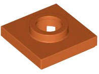Lego (N) ~ Turntable 2 x 2 Square Base ~ [Dark Orange]