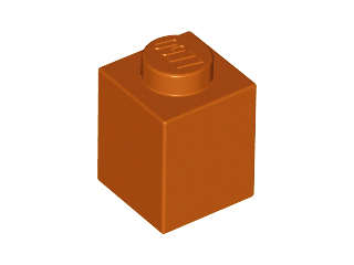 Lego (N) ~ Brick 1 x 1 ~ [Dark Orange]