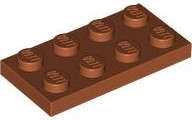 Lego (N) ~ Plate 2 x 4 ~ [Dark Orange]