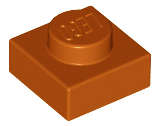 Lego (N) ~ Plate 1 x 1 ~ [Dark Orange]