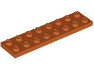 Lego (N) ~ Plate 2 x 8 ~ [Dark Orange]