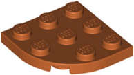 Lego (N) ~ Plate Round Corner 3 x 3 ~ [Dark Orange]