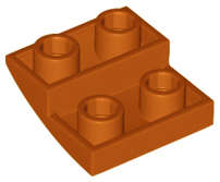 Lego (N) ~ Slope Curved 2 x 2 x 2/3 Inverted ~ [Dark Orange]