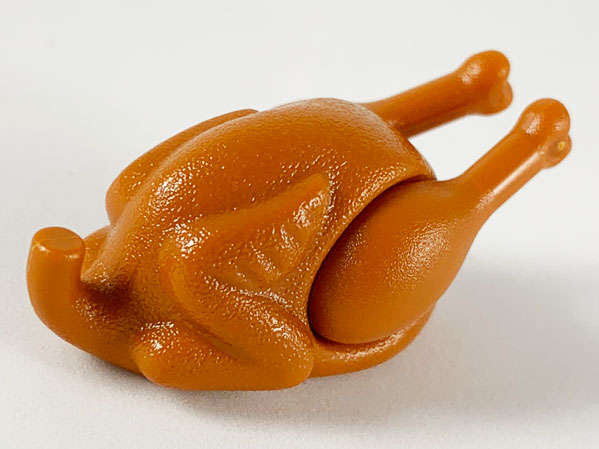 Lego (N) ~ Turkey (Type 1) with Drumsticks 22mm with Oval Opening on Back (33048 / 4 ~ [Dark Orange]