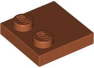 Lego (N) ~ Tile Modified 2 x 2 with Studs on Edge ~ [Dark Orange]