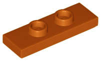Lego (N) ~ Plate Modified 1 x 3 with 2 Studs (Double Jumper) ~ [Dark Orange]