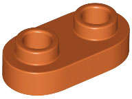 Lego (N) ~ Plate Round 1 x 2 with Open Studs ~ [Dark Orange]