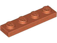 Lego (N) ~ Plate 1 x 4 ~ [Dark Orange]