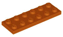 Lego (N) ~ Plate 2 x 6 ~ [Dark Orange]