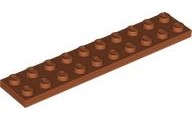 Lego (N) ~ Plate 2 x 10 ~ [Dark Orange]