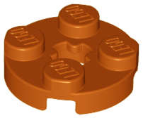 Lego (N) ~ Plate Round 2 x 2 with Axle Hole ~ [Dark Orange]