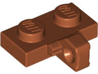 Lego (N) ~ Hinge Plate 1 x 2 Locking with 1 Finger on Side without Bottom Groove ~ [Dark Orange]