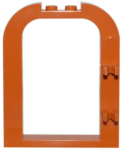 Lego (N) ~ Door Frame 1 x 6 x 6 Curved Top with 1 x 2 Cutout and Clips ~ [Dark Orange]